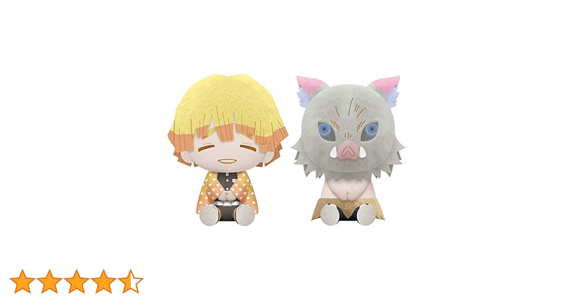 BANDAI - 鬼滅の刃でっかいぽふっとぬいぐるみ 煉獄杏寿郎 我妻善逸 嘴平伊之助(素顔) 鬼滅の刃でっかいぽふっとぬいぐるみ 煉獄杏寿郎 我妻善逸 嘴平